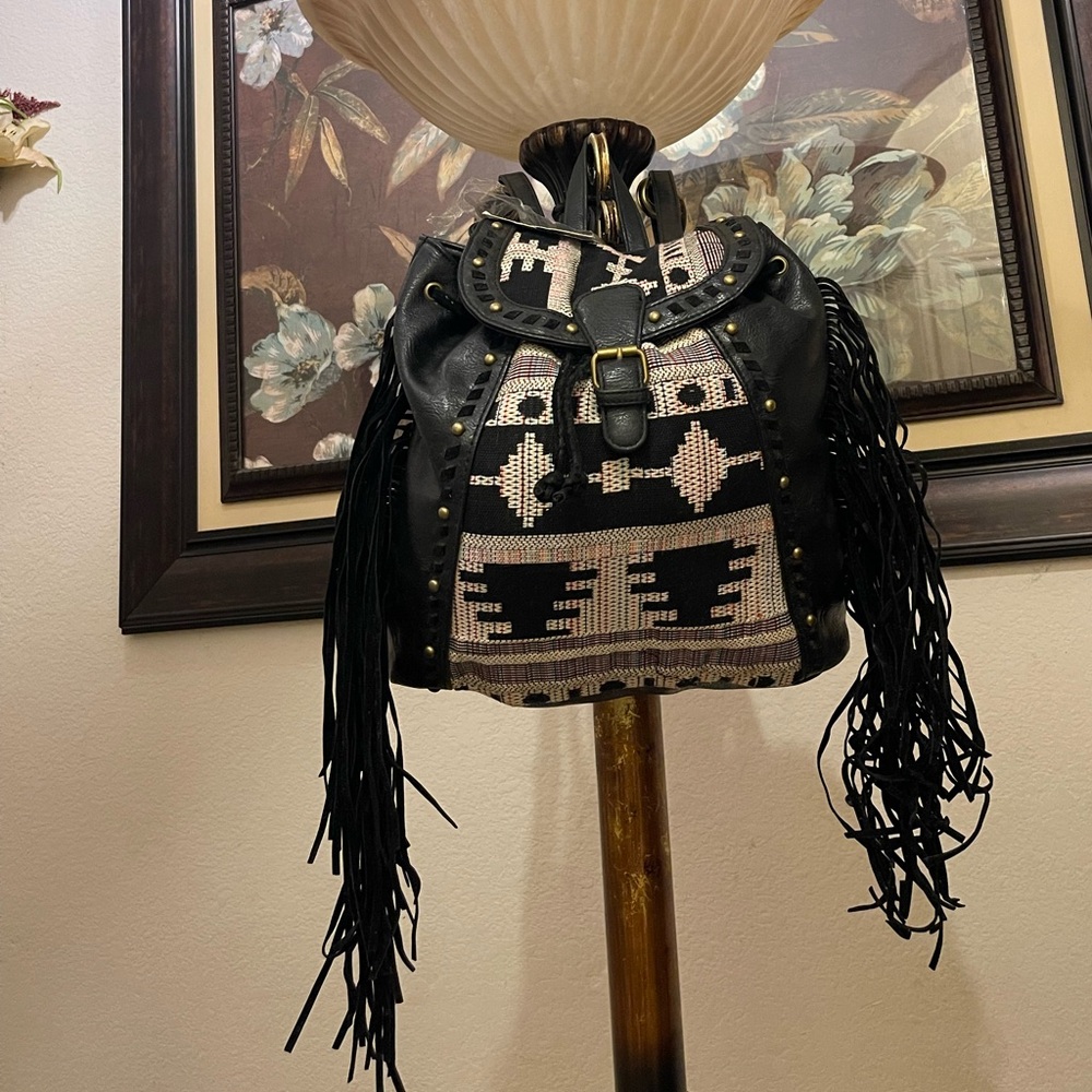Signature Studio Aztec Black & Cream Backpack Bag